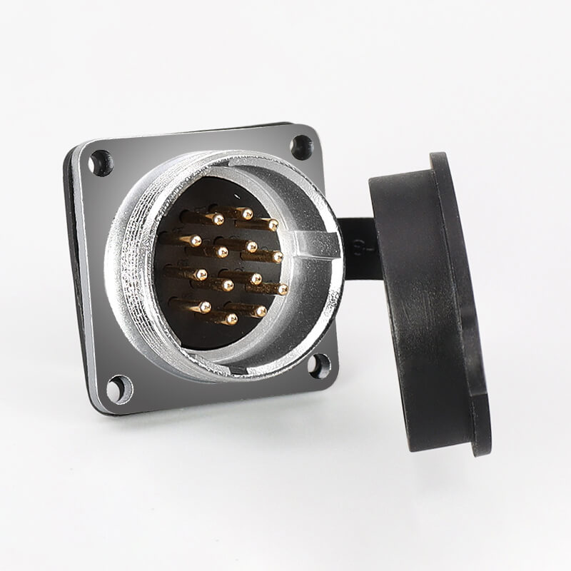 Elecbee TP28 14 Pin Aviation Connector 4 Hole Flange Mount Straight Female Male Solder Cup